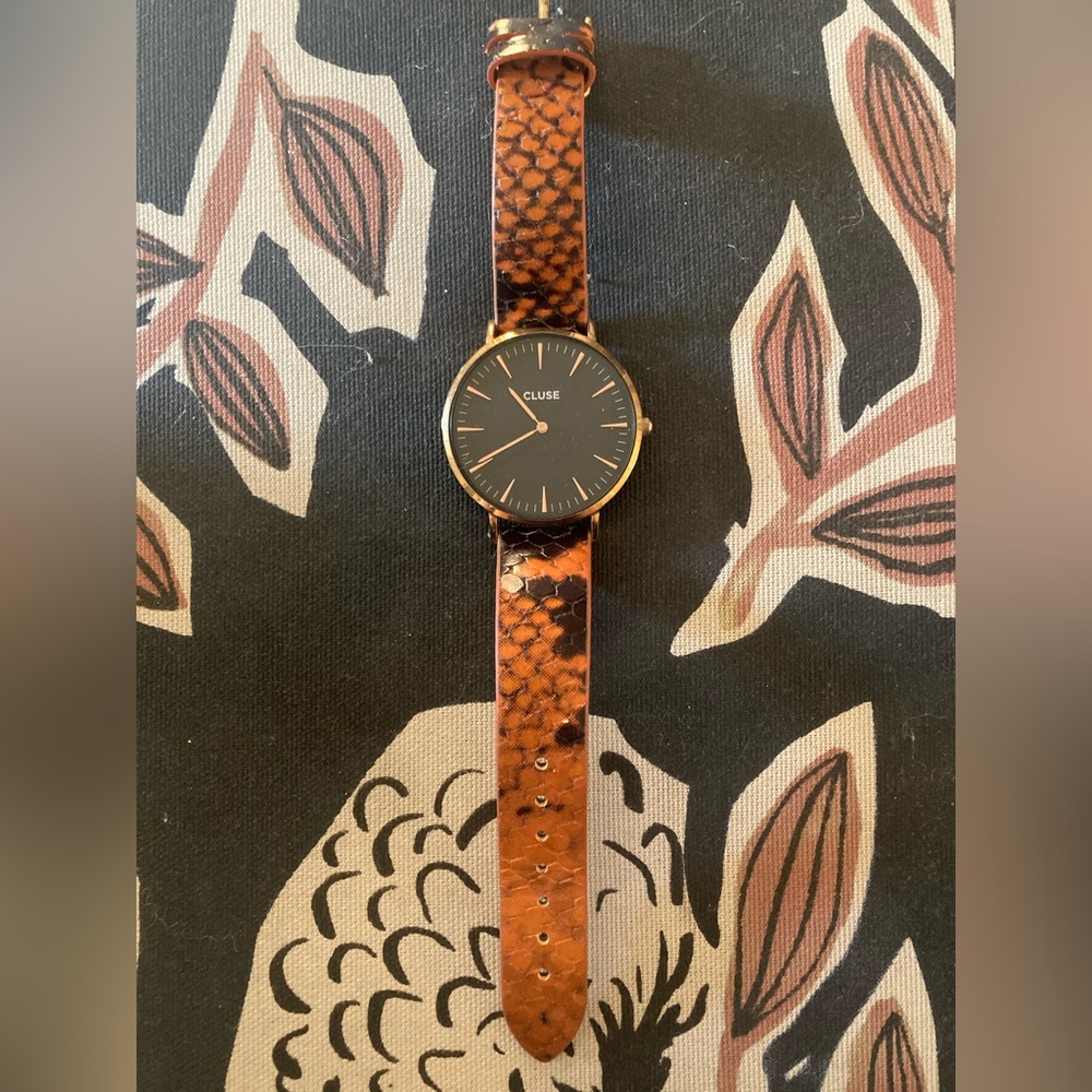 Cluse watch with snakeskin strap
